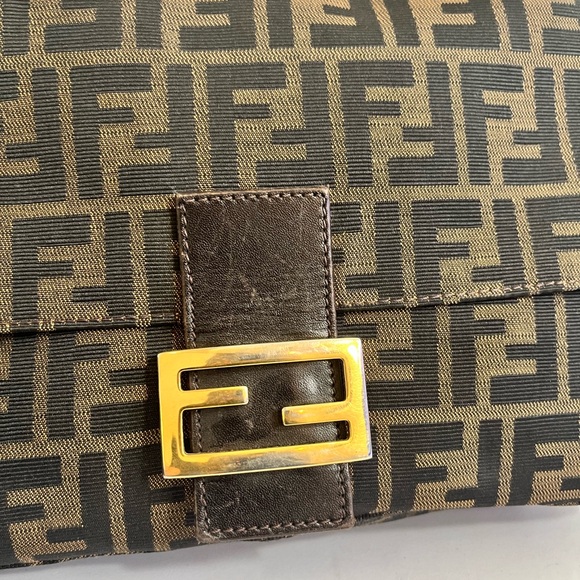 Fendi  Zucca Mama Baguette Shoulder Bag with Gold Buckle - Picture 12 of 16